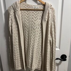 Hollister Women's Beige Open-Front Cardigan